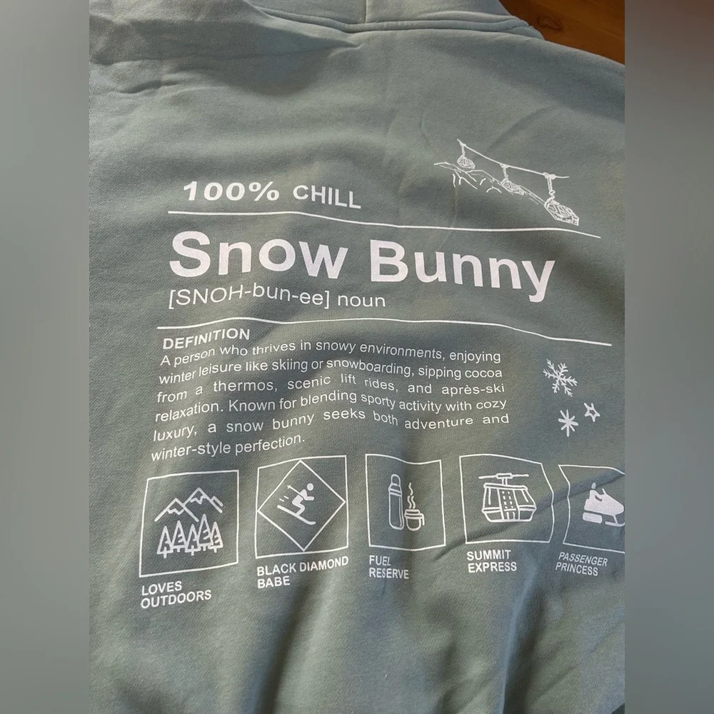 NWT Wild Fable “Snow Bunny” Light Sage Hoodie - Picture 4 of 8